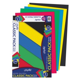 UCreate® Primary Poster Board, 5 Assorted Colors, Primary, 14" x 22", 5 Sheets