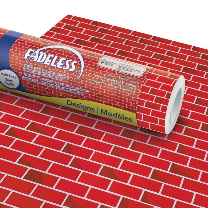 Fadeless® Bulletin Board Art Paper, Tu-Tone™ Brick, 48" x 50', 1 Roll