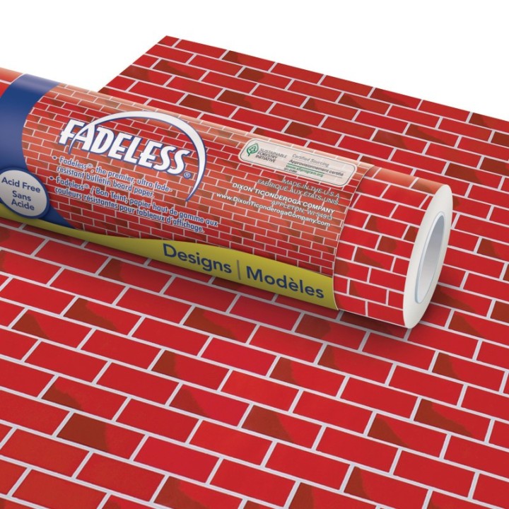Fadeless® Bulletin Board Art Paper, Tu-Tone™ Brick, 48" x 12', 4 Rolls