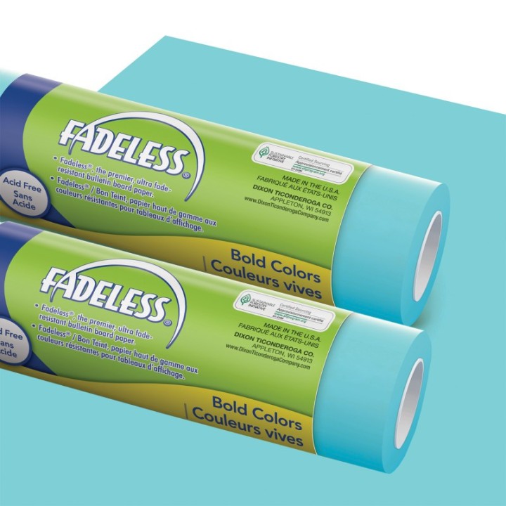Fadeless® Bulletin Board Art Paper, Lite Blue, 24" x 60', 2 Rolls