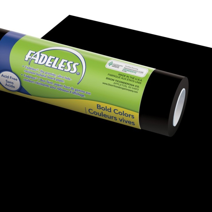 Fadeless® Bulletin Board Art Paper, Black, 48" x 12', 4 Rolls
