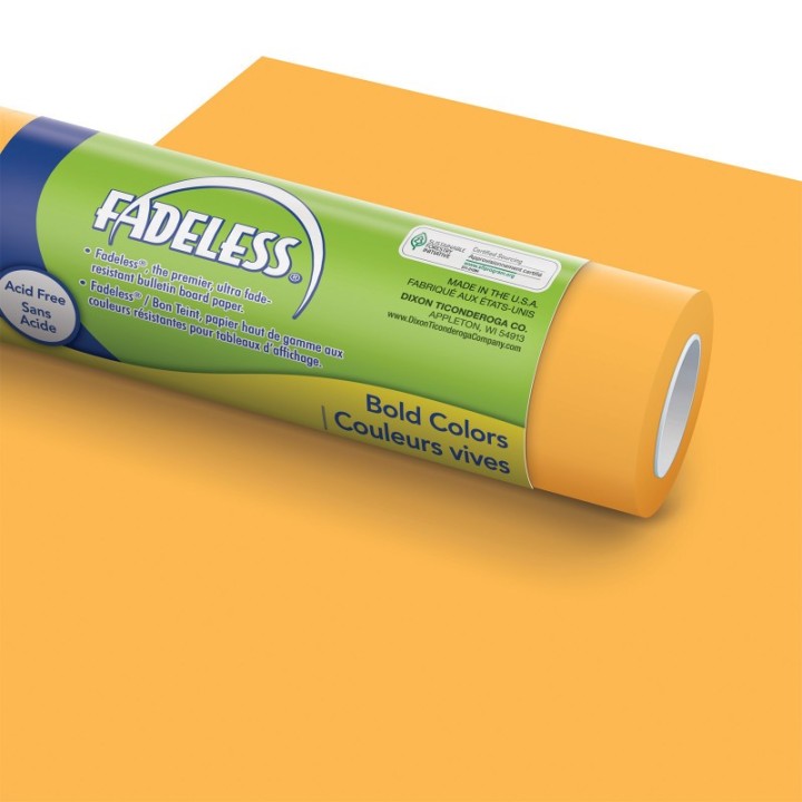 Fadeless® Bulletin Board Art Paper, Sunset Gold, 48" x 12', 4 Rolls