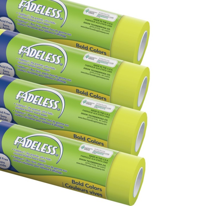Fadeless® Bulletin Board Art Paper, Lime, 48" x 12', 4 Rolls