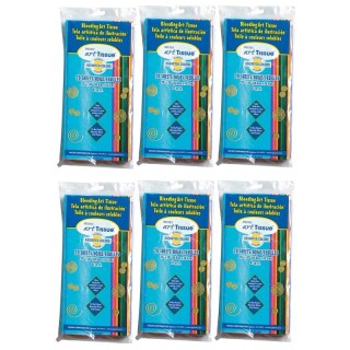 Spectra® Deluxe Bleeding Art Tissue, 20 Assorted Colors, 20" x 30", 20 Sheets Per Pack, 6 Packs
