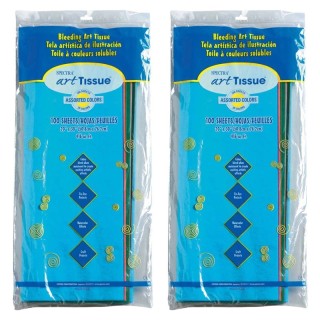 Spectra® Deluxe Bleeding Art Tissue, Assorted 20 Colors, 20" x 30", 100 Sheets Per Pack, 2 Packs