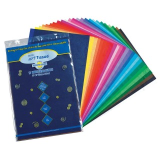 Spectra® Deluxe Bleeding Art Tissue, 25 Assorted Colors, 12" x 18", 50 Sheets