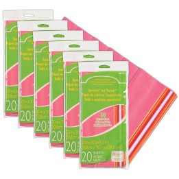 Spectra® Deluxe Bleeding Art Tissue, 10 Color Warm Assortment, 20" x 30", 20 Sheets Per Pack, 6 Packs