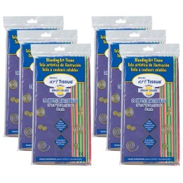 Spectra® Deluxe Bleeding Art Tissue, 10 Color Bright Assortment, 20" x 30", 20 Sheets Per Pack, 6 Packs