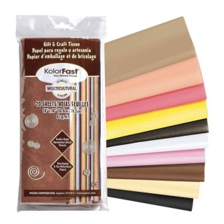 KolorFast® Multi-Cultural Tissue Assortment, 10 Assorted Colors, 20" x 30", 20 Sheets