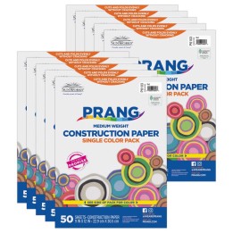 Prang® Construction Paper, Medium Weight, Red, 9" x 12", 50 Sheets Per Pack, 10 Packs