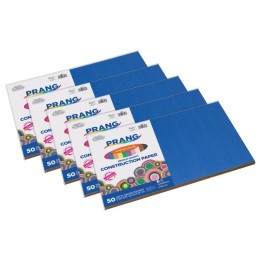 Prang® Construction Paper Assorted, 10 Assorted Colors, 12" x 18", 50 Sheets Per Pack, 5 Packs