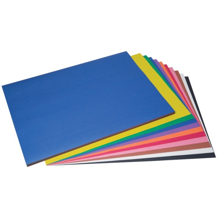 Prang® Construction Paper, Medium Weight, 10 Assorted Colors, 18" x 24", 100 Sheets