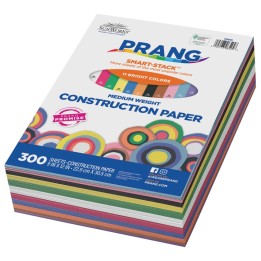 Prang® Construction Paper Smart Stack™ 11 Colors, 11 Assorted Colors, 9" x 12", 300 Sheets