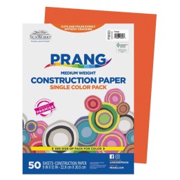 Prang® Construction Paper, Medium Weight, Orange, 9" x 12", 50 Sheets