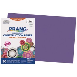 Prang® Construction Paper, Medium Weight, Violet, 12" x 18", 50 Sheets