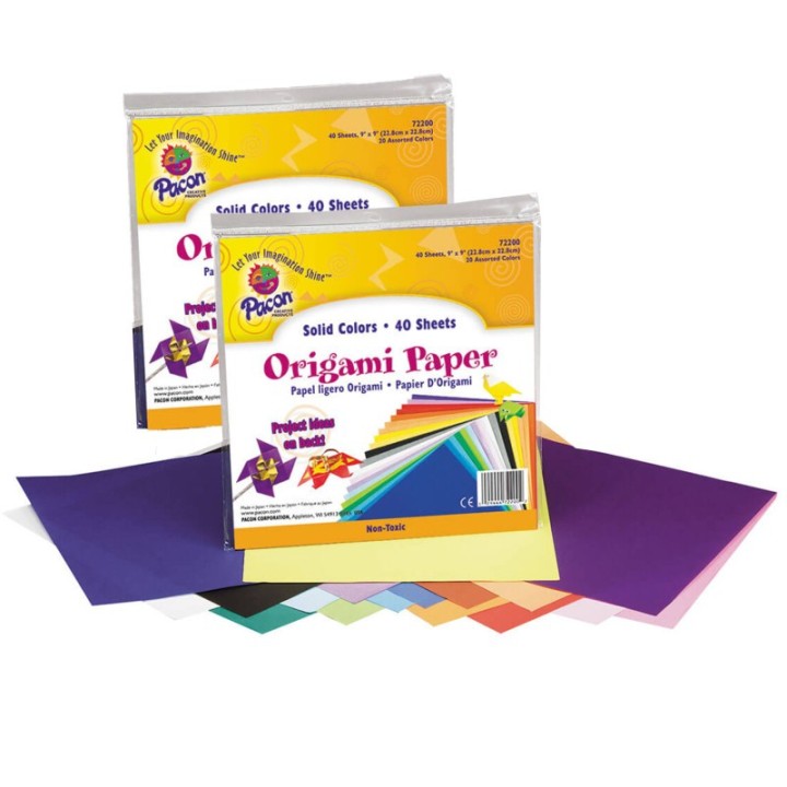 Creativity Street® Origami Paper, Assorted Colors, 9" x 9", 40 Sheets Per pack, 2 Packs