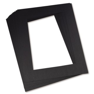 Pacon® Pre-Cut Mat Frames, 11.5" x 16.75" Frame, 8" x 10.75" Window, Black, Pack of 12