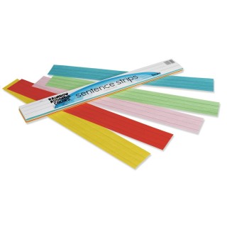 Rainbow® Kraft Lightweight Sentence Strips, 5 Assorted Colors, 1-1/2" x 3/4" Ruled 3" x 24", 100 Strips