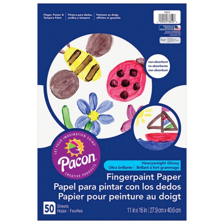 Prang® Fingerpaint Paper, White, 11" x 16", 50 Sheets
