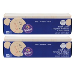 Pacon® Blank Flash Card Dispenser Box, Manila, Unruled 3" x 2", 1000 Cards Per Pack, 2 Packs