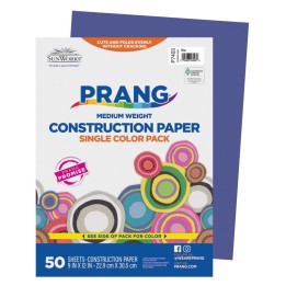 Prang® Construction Paper, Medium Weight, Blue, 9" x 12", 50 Sheets