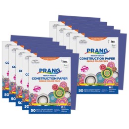 Prang® Construction Paper, Medium Weight, Blue, 9" x 12", 50 Sheets Per Pack, 10 Packs