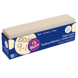 Pacon® Blank Flash Card Dispenser Box, Manila, Unruled 3" x 9", 250 Cards