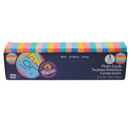Pacon® Blank Flash Cards with Dispenser Box, 5 Assorted Colors, Unruled 3" x 2", 1000 Cards