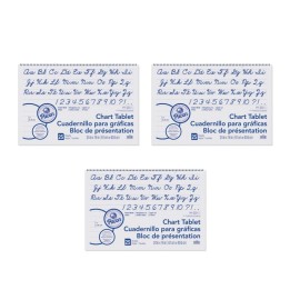 Pacon® Chart Tablet, Cursive Cover, 1" Ruled, 24" x 16", 25 Sheets Per Tablet, 3 Tablets