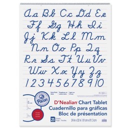 Pacon® D'Nealian Chart Tablet, Cursive Cover, 2" Ruled, 24" x 32", 25 Sheets