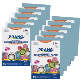 Prang® Construction Paper, Medium Weight, Sky Blue, 9" x 12", 50 Sheets Per Pack, 10 Packs