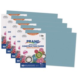 Prang® Construction Paper, Medium Weight, Sky Blue, 12" x 18", 50 Sheets Per Pack, 5 Packs