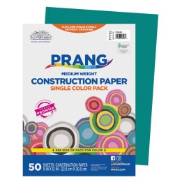 Prang® Construction Paper, Medium Weight, Turquoise, 9" x 12", 50 Sheets