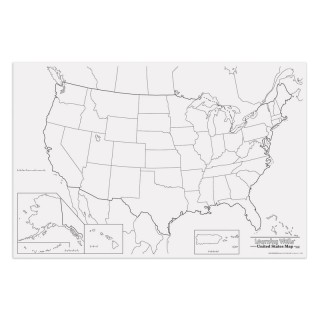 Pacon® Learning Walls, United States Map, 48" x 72", 1 Piece