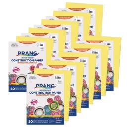 Prang® Construction Paper, Medium Weight, Yellow, 9" x 12", 50 Sheets Per Pack, 10 Packs