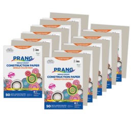 Prang® Construction Paper, Medium Weight, Gray, 9" x 12", 50 Sheets Per Pack, 10 Packs