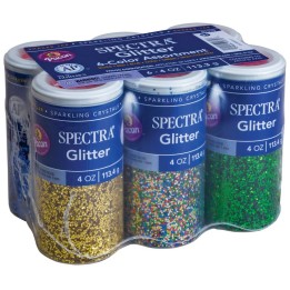 Spectra® Glitter Sparkling Crystals, 6 Assorted Colors, 4 oz., 6 Jars