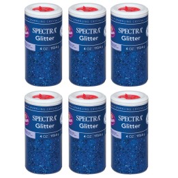 Spectra® Glitter, Blue, 4 oz. Per Jar, 6 Jars