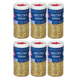 Spectra® Glitter, Gold, 4 oz. Per Jar, 6 Jars