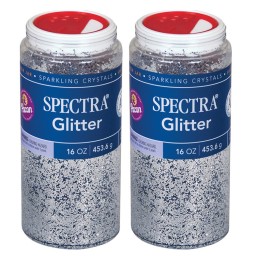 Spectra® Glitter, Silver, 1 lb. Per Jar, 2 Jars