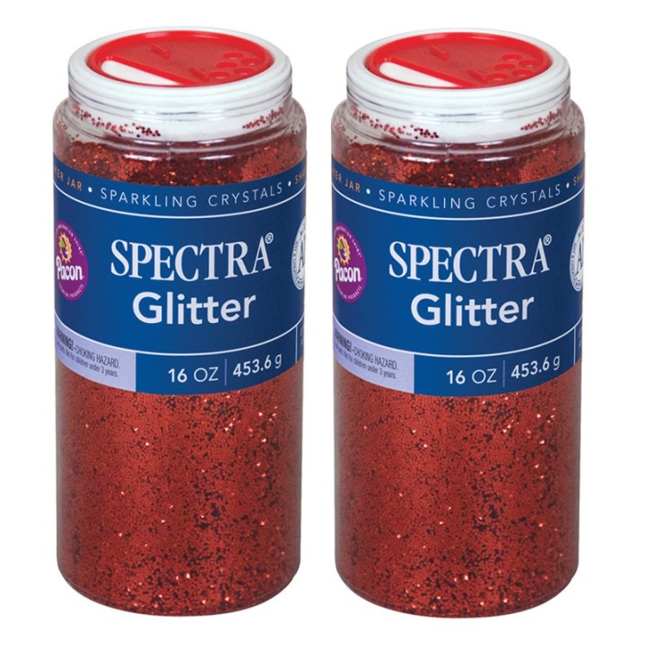 Spectra® Glitter, Red, 1 lb. Per Jar, 2 Jars