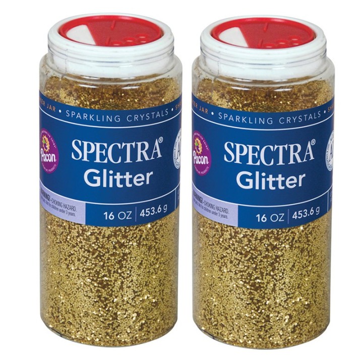 Spectra® Glitter, Gold, 1 lb. Per Jar, 2 Jars