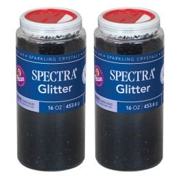 Spectra® Glitter, Black, 1 lb. Per Jar, 2 Jars