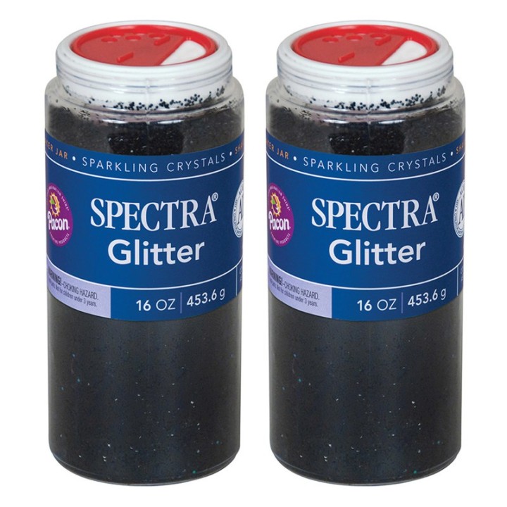 Spectra® Glitter, Black, 1 lb. Per Jar, 2 Jars