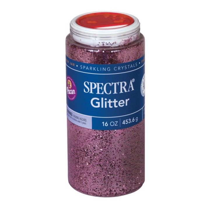 Pacon® Spectra® Glitter Sparkling Crystals, Pink, 1 lb., 1 Jar