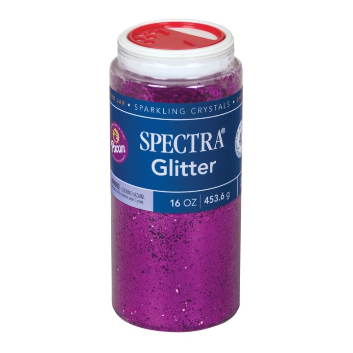 Pacon® Spectra® Glitter Sparkling Crystals, Magenta, 1 lb., 1 Jar