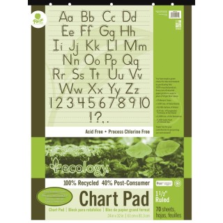 Ecology® Recycled Chart Pad, Manuscript Cover, 1-1/2" Ruled 24" x 32", 70 Sheets