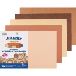 Prang® Shades of Me Construction Paper, Medium Weight, 5 Assorted Skin Tone Colors, 12" x 18", 50 Sheets
