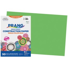 Prang® Construction Paper, Medium Weight, Bright Green, 12" x 18", 50 Sheets