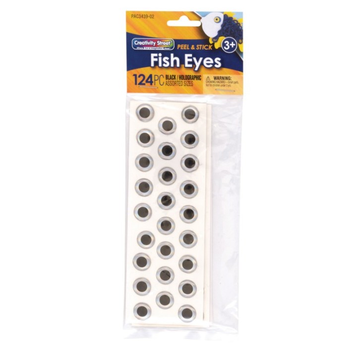 Creativity Street® Fish Eyes, Holographic, Assorted Sizes, 124 Pieces